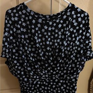 Cynthia Steffe Black and White Floral Blouse